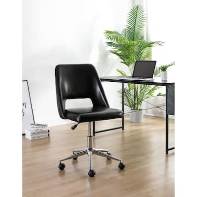 Porthos Home Krew Office Chair, PU Leather Upholstery, Roller Wheels