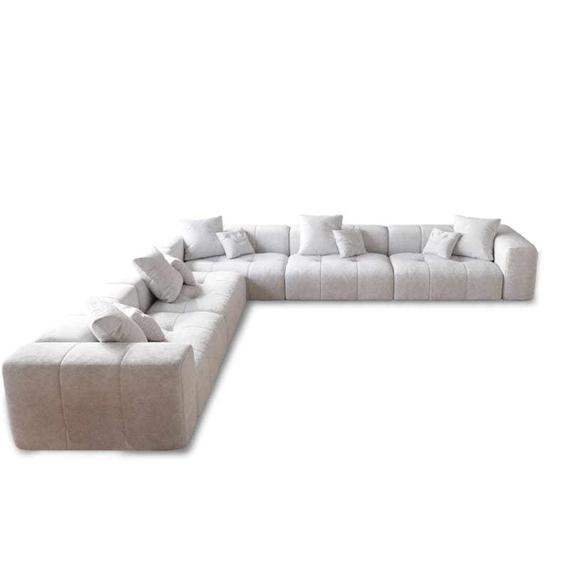 Extra Large Linen Corner Sectional Sofa Couch for Living Room Set
