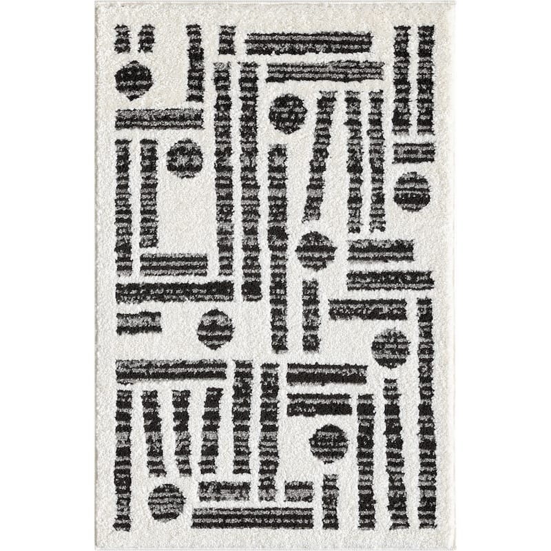 Abani Rugs Nomad Collection NOM110A Cream Grey Geometric Area Rug