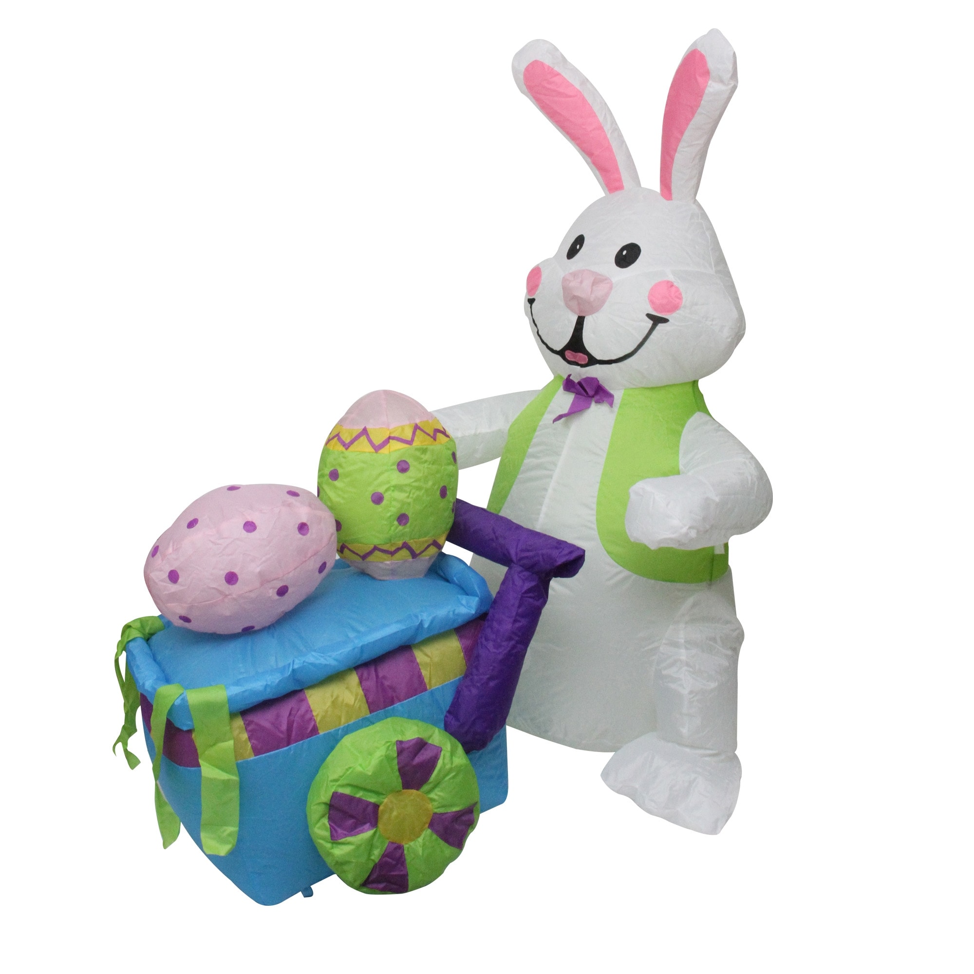 Shop 4 Inflatable Lighted Easter Bunny With Push Cart Outdoor