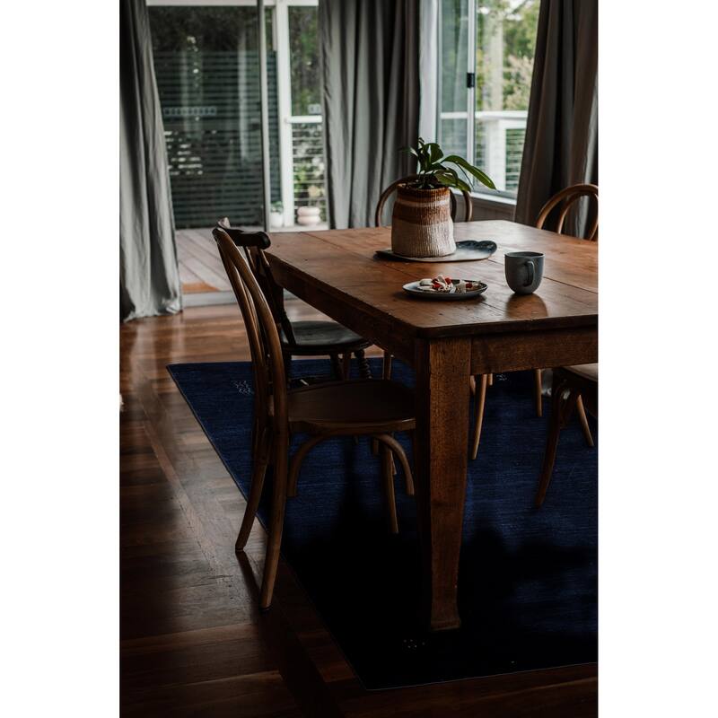 ECARPETGALLERY Hand Loomed Kashkuli Gabbeh Dark Navy Wool Rug - 4'0 x 5'6