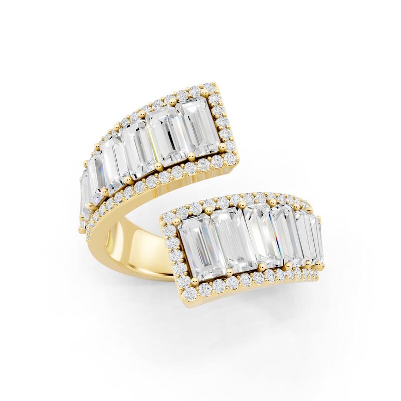 Auriya 14k Gold 3ctw Baguette Lab Grown Diamond Fashion Ring (E-F VS)