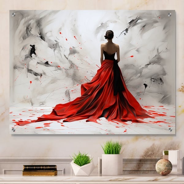 open lace back dress Lady in Red Art Print  Stellar Villa