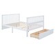 preview thumbnail 7 of 58, 2-in-1 Convertible Crib, Full Size Bed Frame with Drawers and 3 Height Options, Modern Baby Crib Toddler Bed with Guard Rail