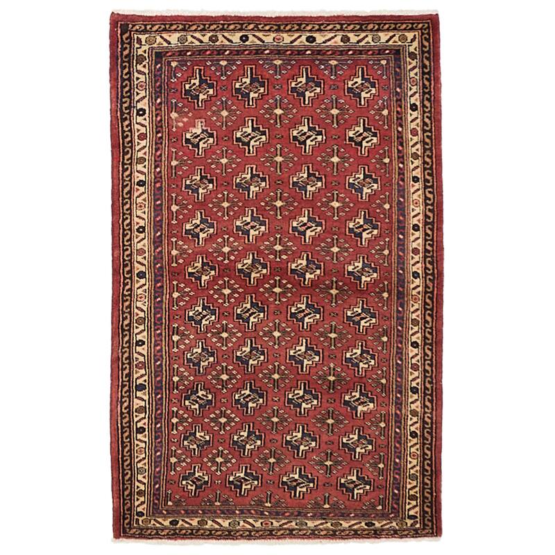 ECARPETGALLERY Hand-knotted Anadol Dark Red Wool Rug - 3'6 x 5'8