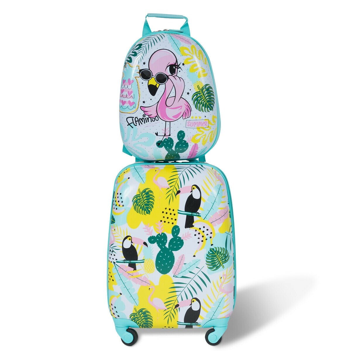 Shop Gymax 2pc Kids Luggage Set Backpack Rolling Suitcase Travel Abs Overstock 28338663