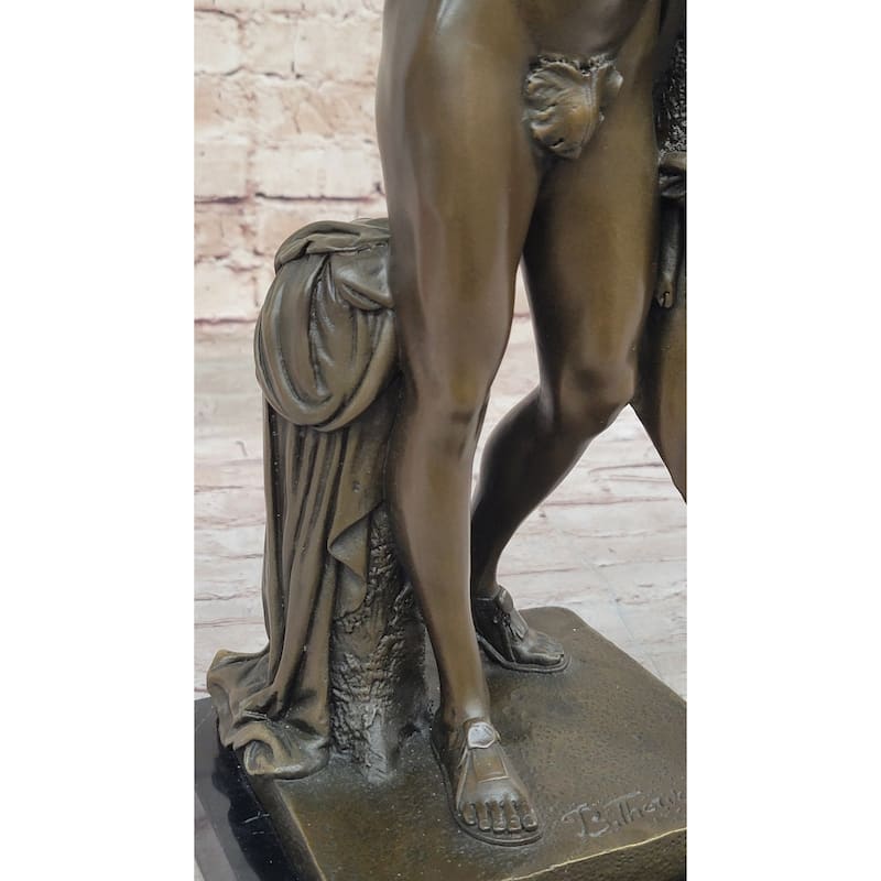 Jason Golden Fleece - Bronze Metal Sculpture By Thorvaldsen On Marble Base - Greek Mythology