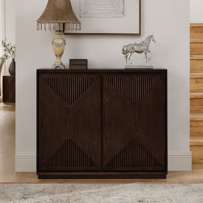Mid Century Modern V-Shape Storage Cabinet - Multi-Functional Buffet Cabinet, Narrow Side Cabinet.