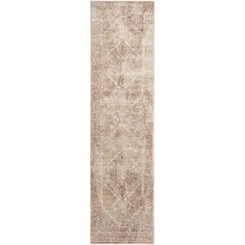 Nourison Astra Machine Washable Distressed Area Rug - 6' Runner - Rust/Multi