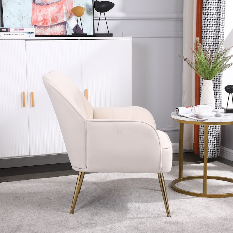 Modern Mid Century Velvet Armchair