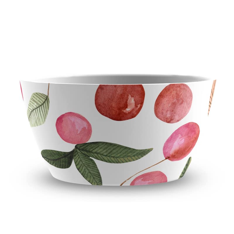 Abode Homewares Berries & Cherries Melamine Dessert Bowl - Multicolor - 4.7" x 2.4" - Set of 6