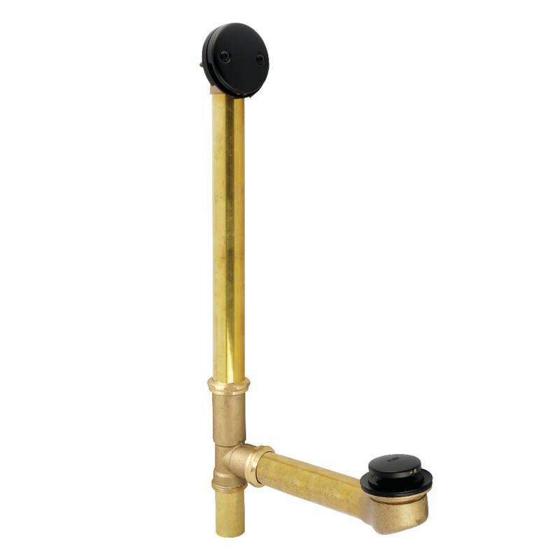 Made To Match 16" Bathtub Waste and Overflow Drain - Matte Black