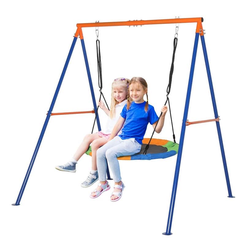 Iron with round swing blue children's swing set - Metal