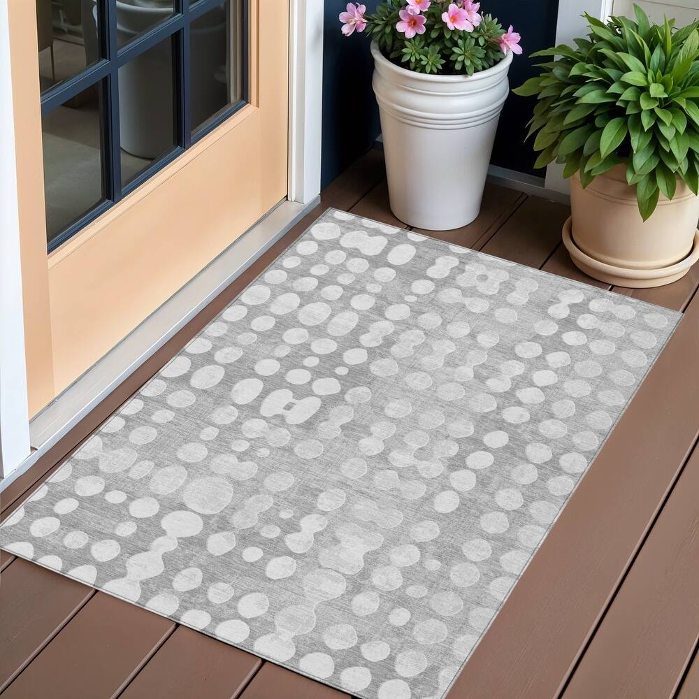 HomeRoots Abstract Transitional Rectangle Outdoor Rug