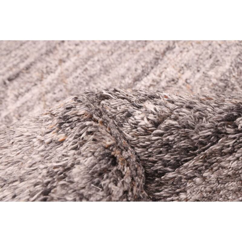 ECARPETGALLERY Hand-knotted Tangier Dark Grey Wool Rug - 4'11 x 8'2