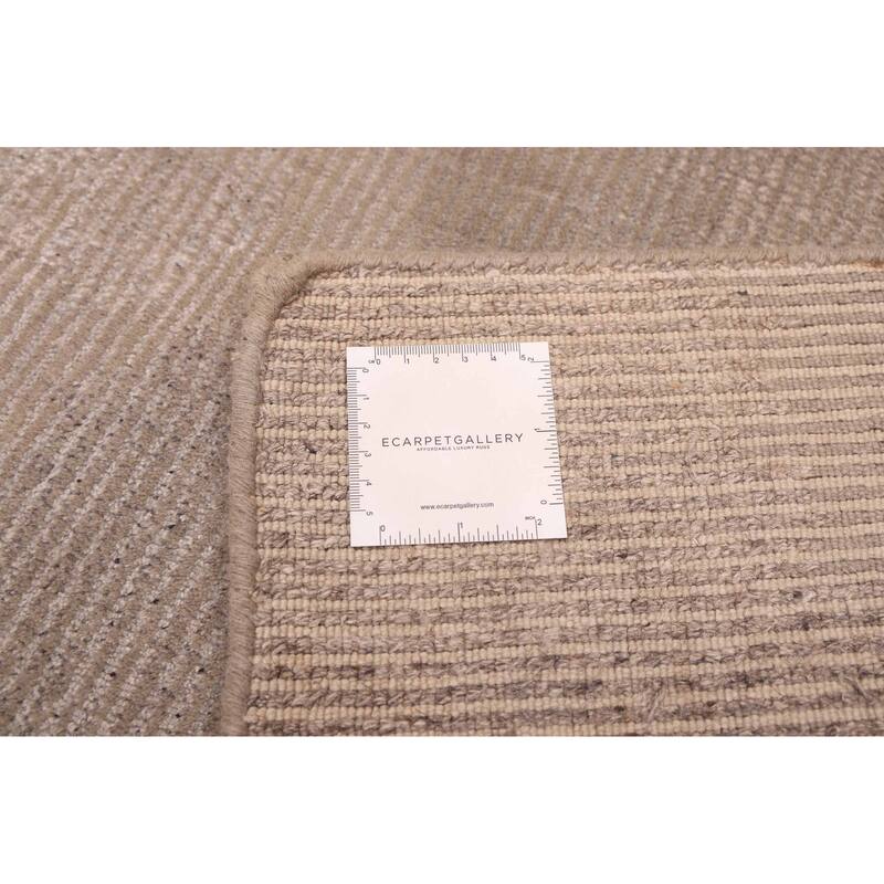 ECARPETGALLERY Hand Loomed Loreto Light Grey Viscose, Wool Rug - 5'3 x 7'5