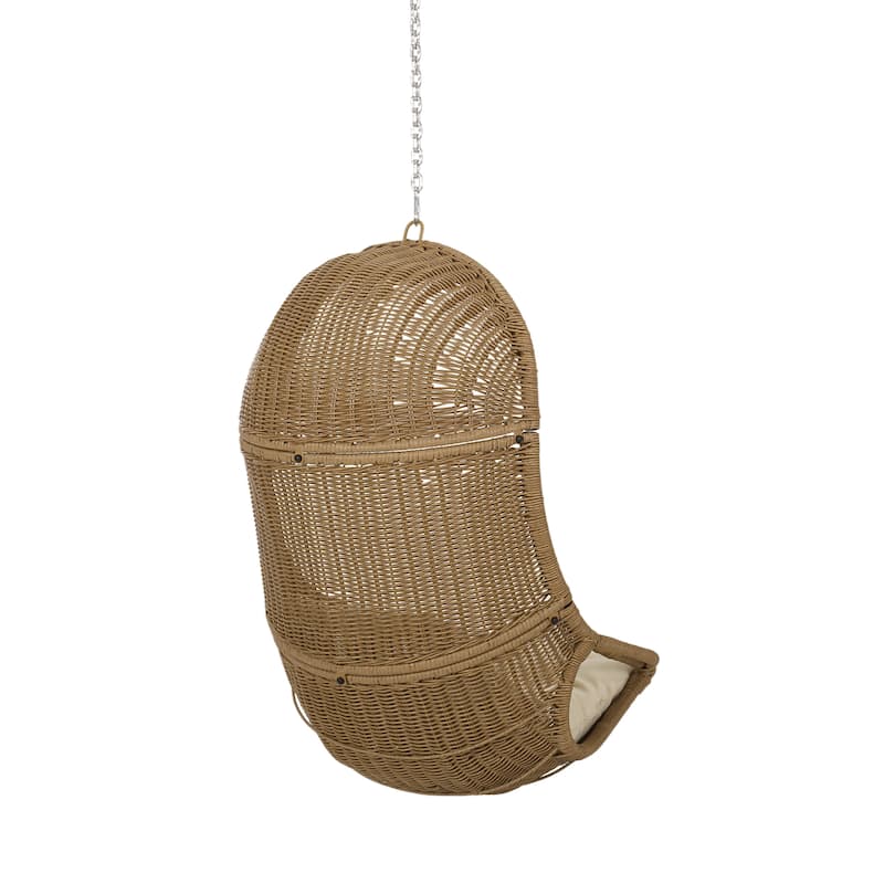 Orville Outdoor and Indoor Wicker Hanging Chair (NO STAND) by Christopher Knight Home - 400 lb limit