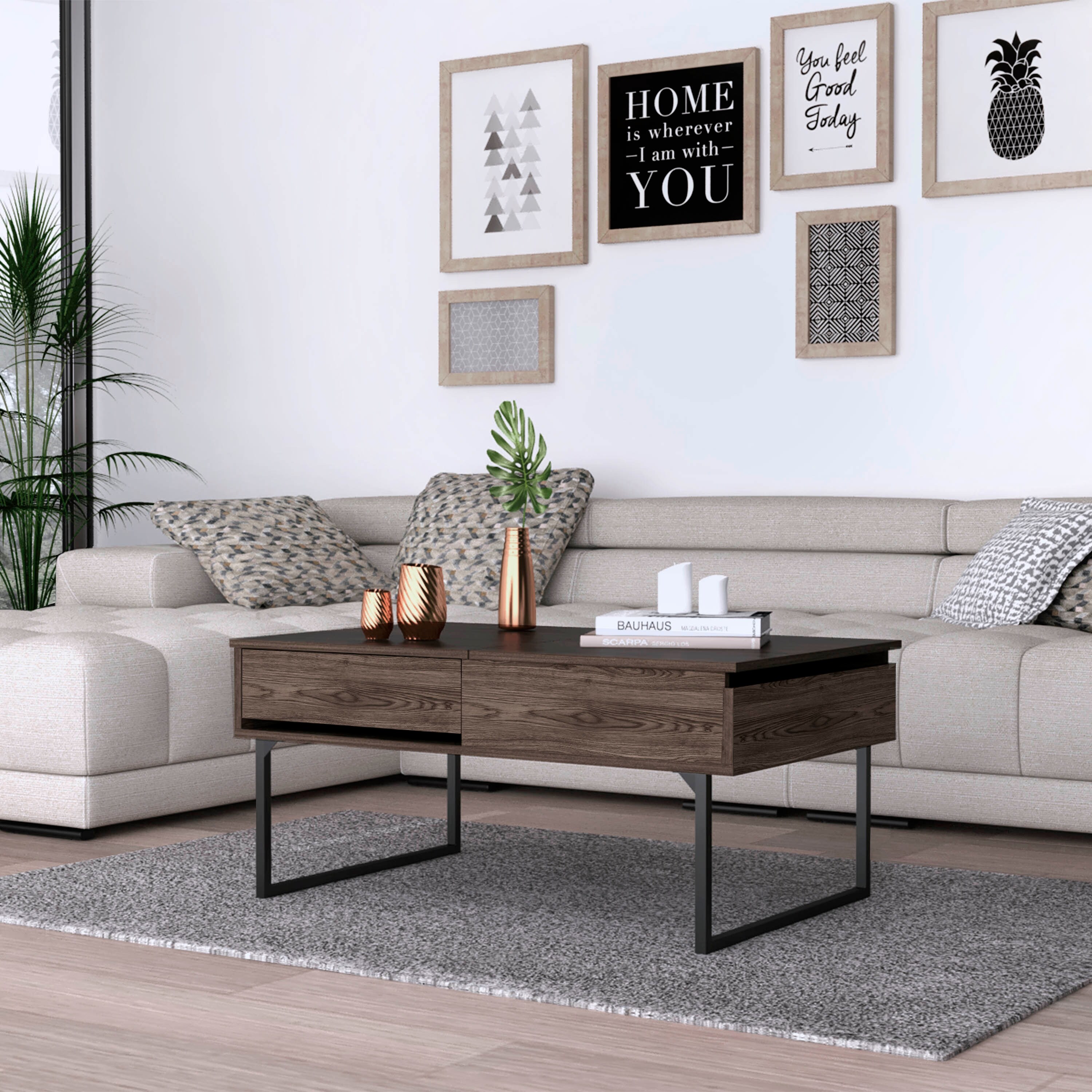Dark walnut lift top coffee table shop