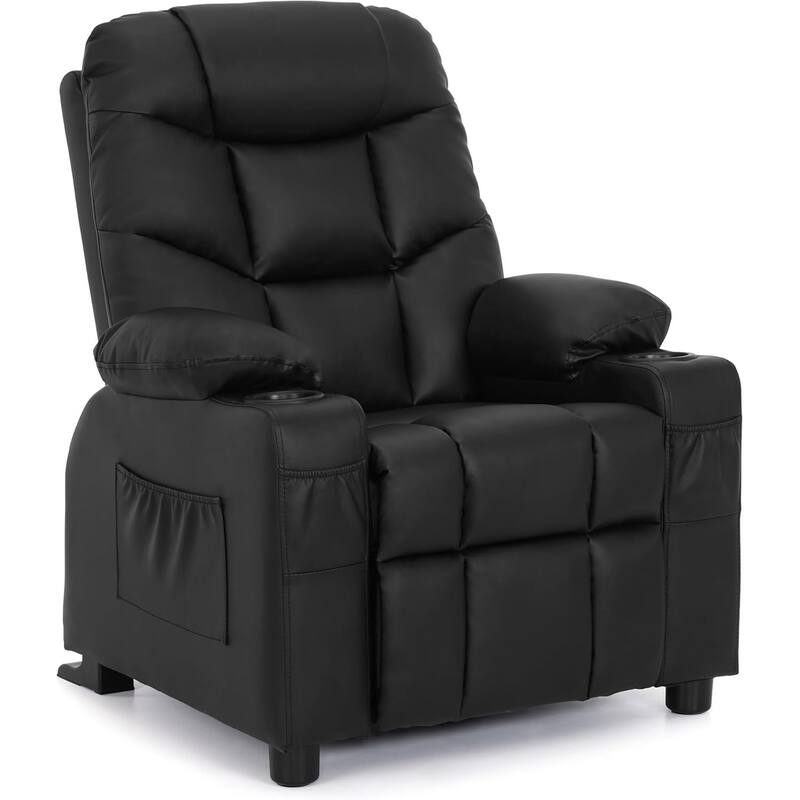 MCombo Big Kids Recliner Chair with Cup Holders - 28.3"(L)x26.0"(W)x34.2"(H)