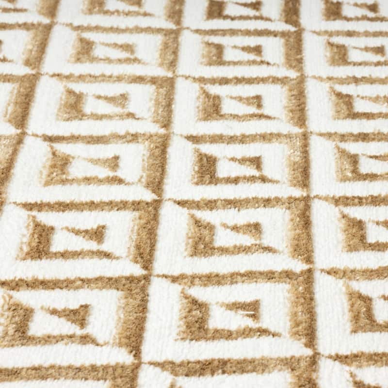 Luxe Weavers Geometric Metallic High and Low Fibers Area Rug