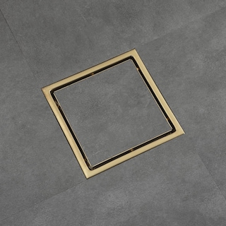 brushed gold 6 inch stainless material shower drain with ABS base - 6 x 6