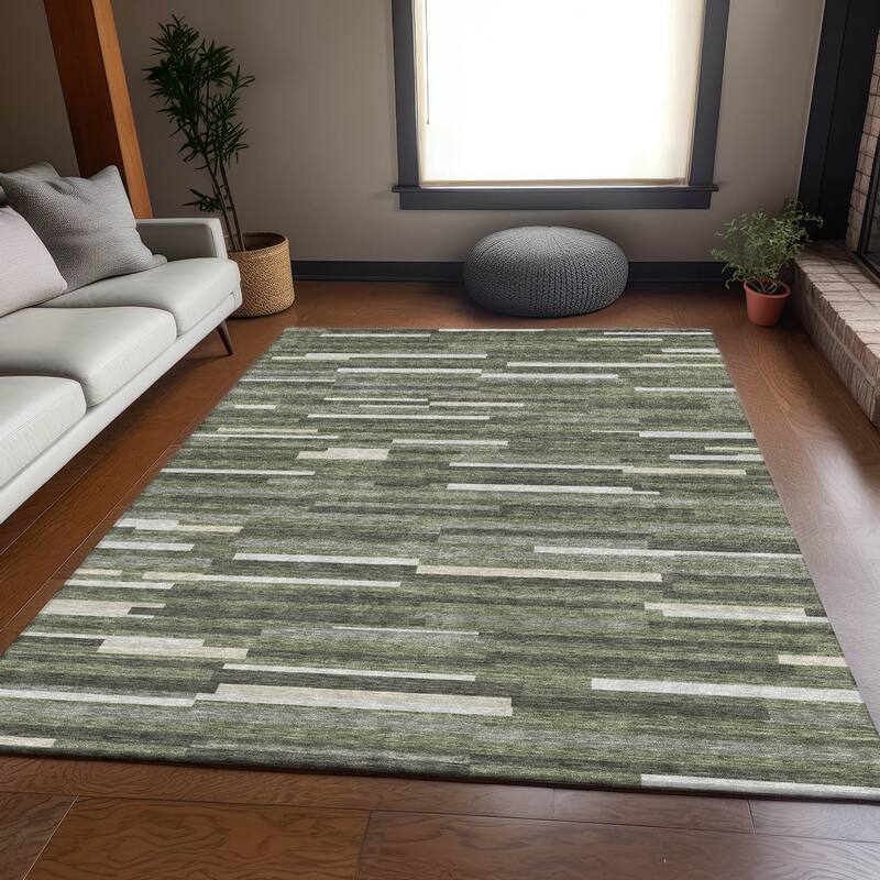 Premium Washable Super Soft Geo Stripes Mayfield Rug