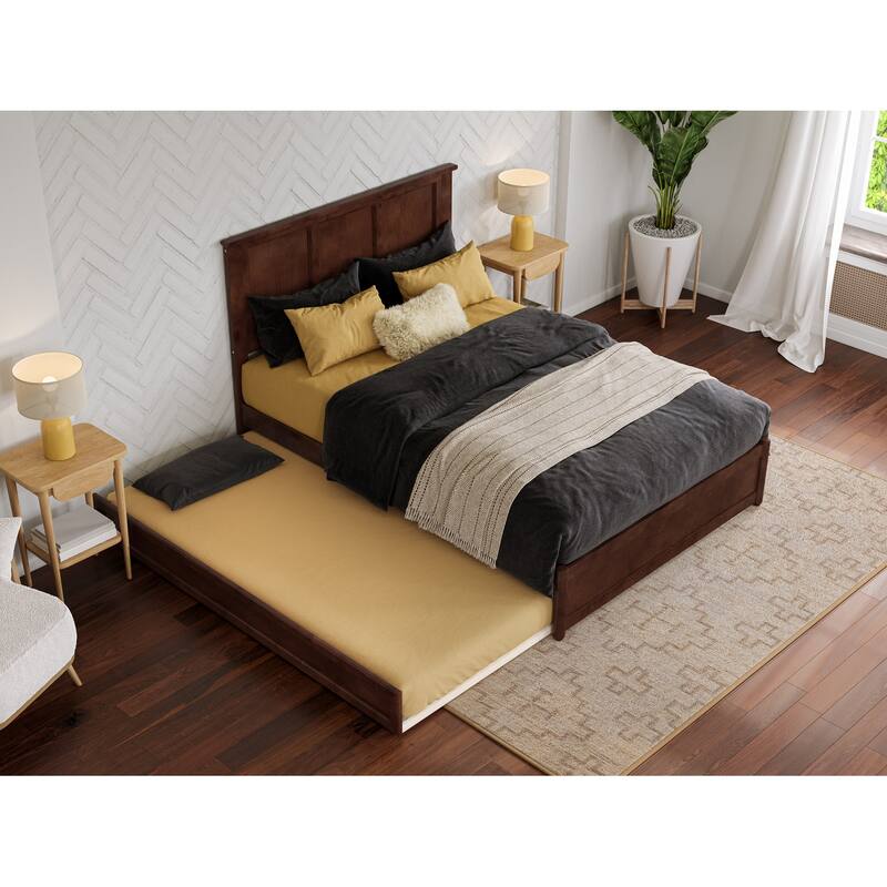 Felicity Platform Bed with Panel Footboard and Twin Trundle