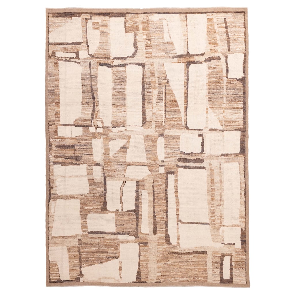 ECARPETGALLERY Hand-knotted Pak Finest Marrakesh Cream Wool Rug - 8'8 x 11'11