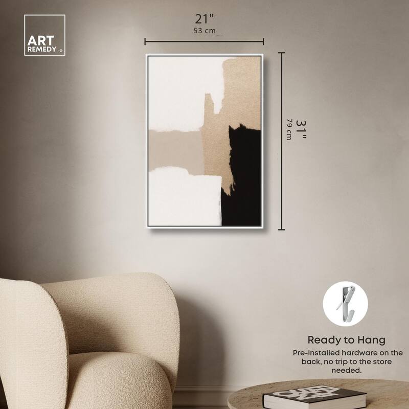 Beige and Black III Canvas by Art Remedy