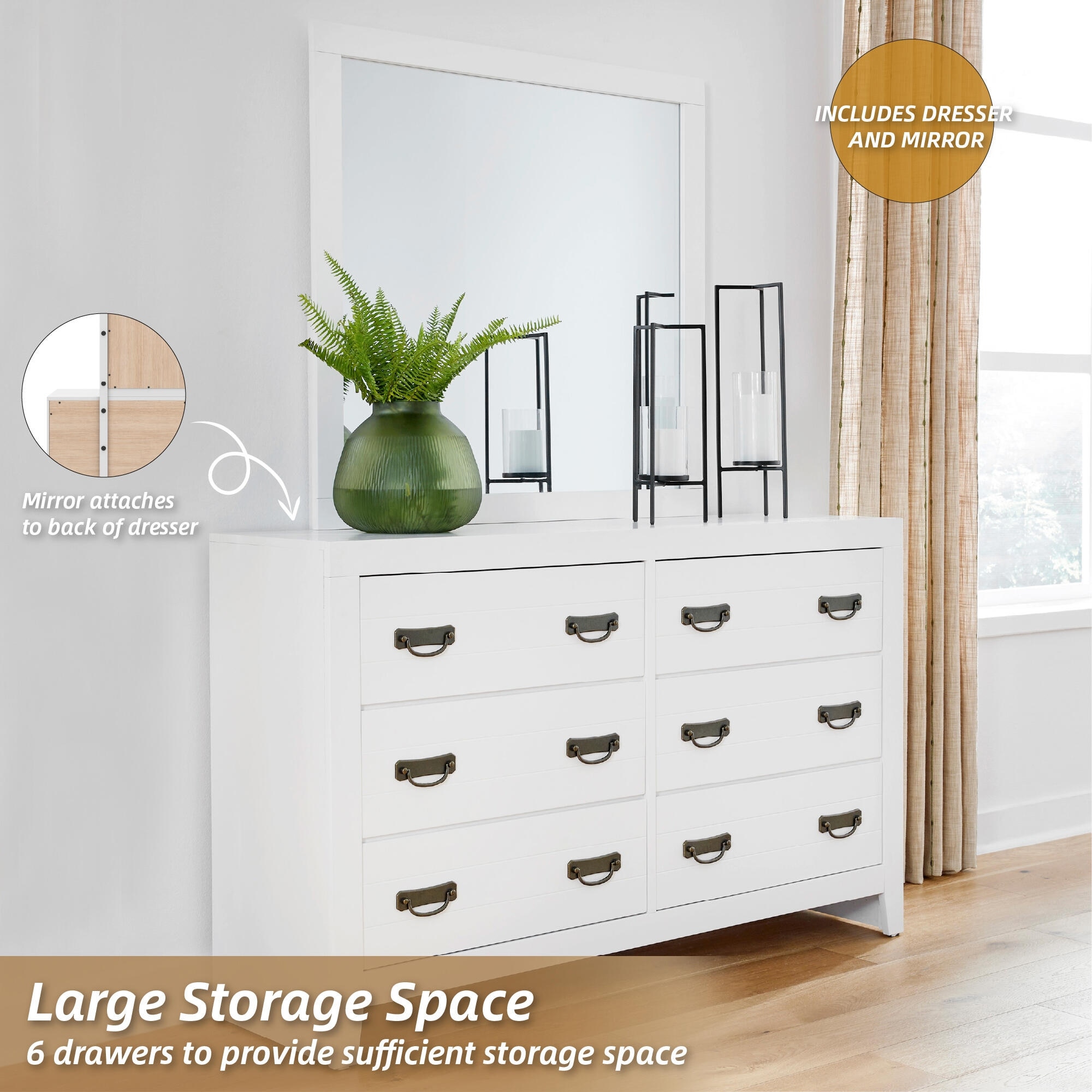 white dresser drawers with mirror Oak Park Cross Bar 7 Drawer & providing convenient storage space Maylilly Dresser and Mirror in