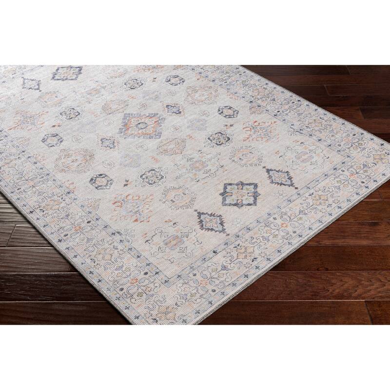 Livabliss Vita Traditional Medallion Machine Washable Area Rug
