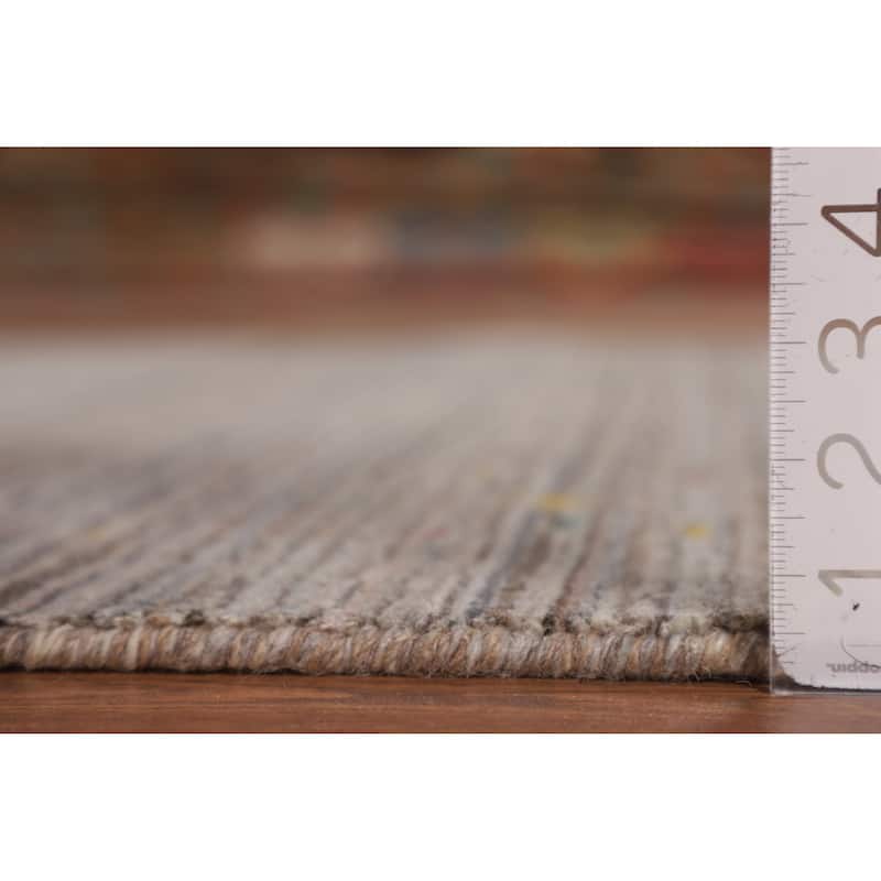 Earth Tone Gabbeh Oriental Area Rug Handmade Wool Carpet - 4'11" X 7'11"