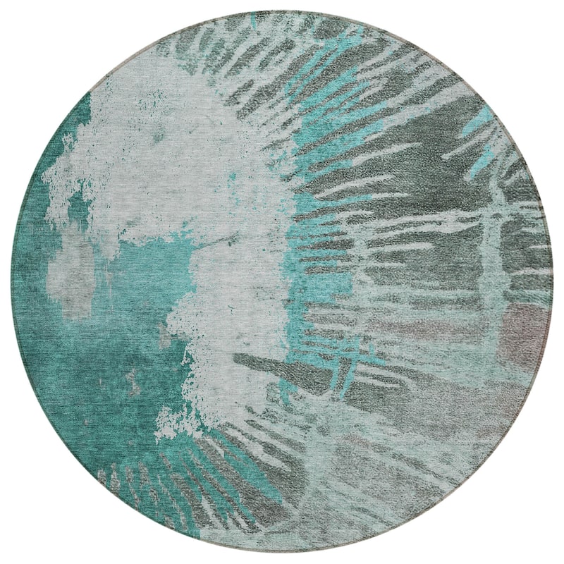 Machine Washable Indoor/ Outdoor Chantille Modern Burst Rug