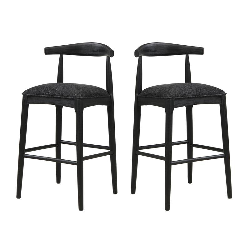 Bar Stool In Pebble Fabric (Set of 2)
