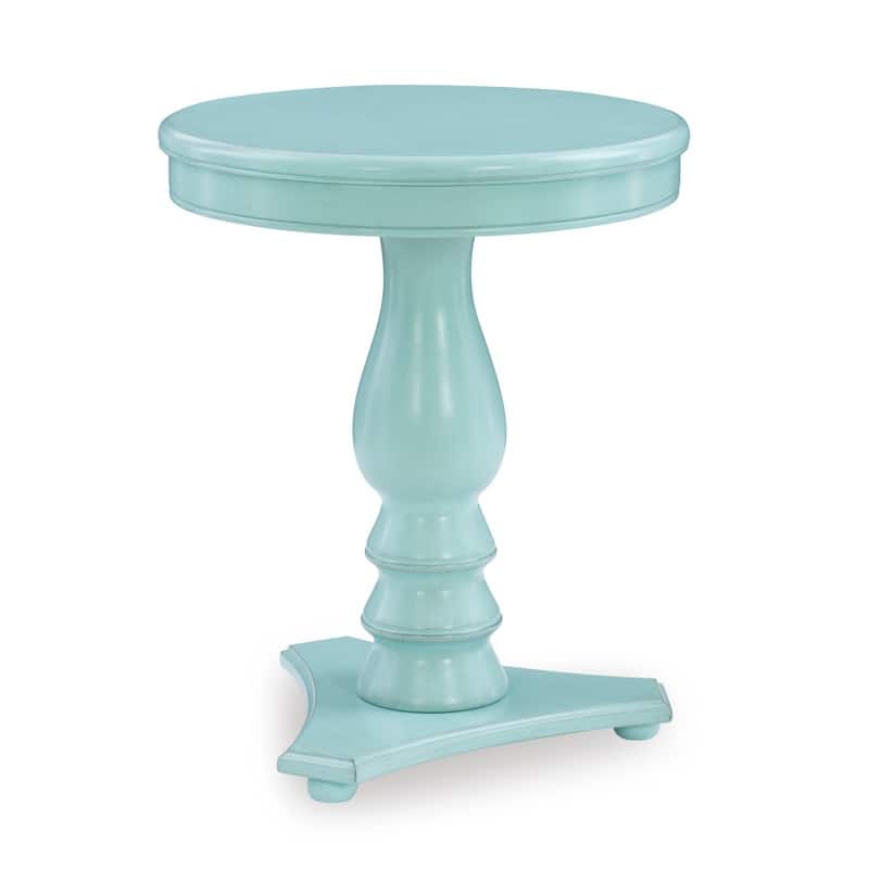 Linon Stanton Round Accent Side Table - Light Blue