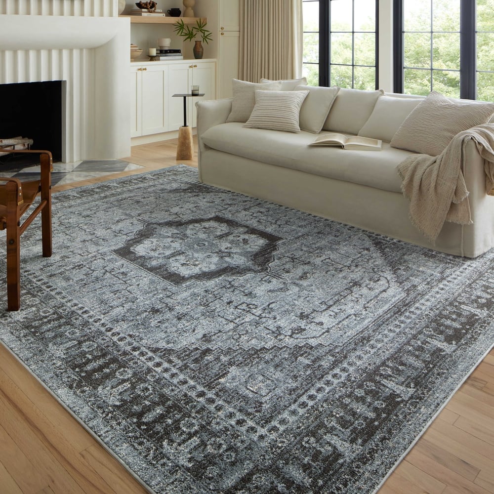 Alexander Home Colette Vintage Grand Medallion Area Rug