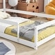 preview thumbnail 20 of 22, Twin Size Wooden Floor Bed with House-Style Headboard and Guardrails for Safe and Imaginative Sleep