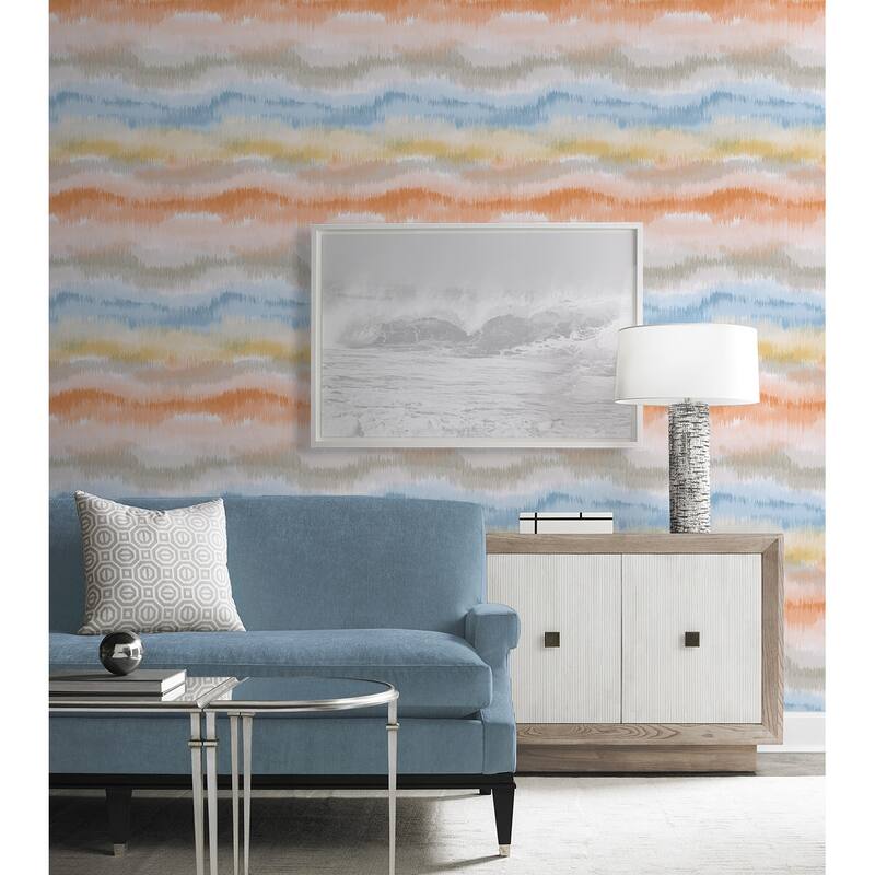 Luxe Haven Ikat Waves Peel and Stick Wallpaper