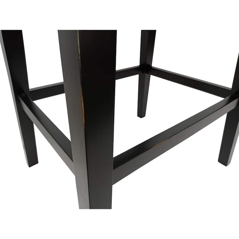 Upholstered Saddle Barstools - 30" - Set of 2 - Black and Gray