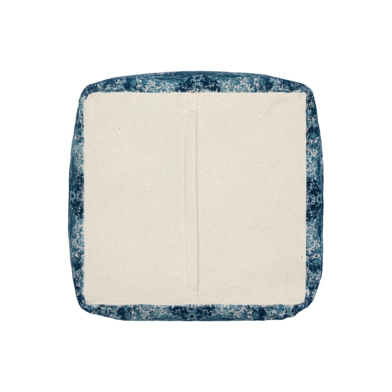 18" Abstract Pattern Pouf Ottoman Modern Upholstered Cube Seat for Living Spaces