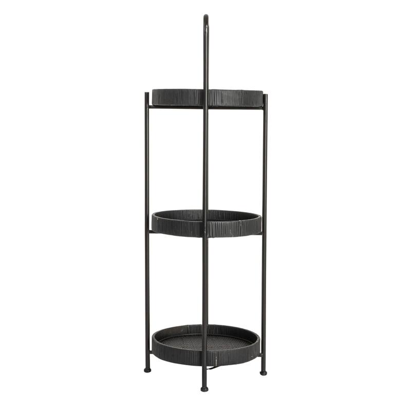 Decorative 3-Tier Rattan Storage Tray