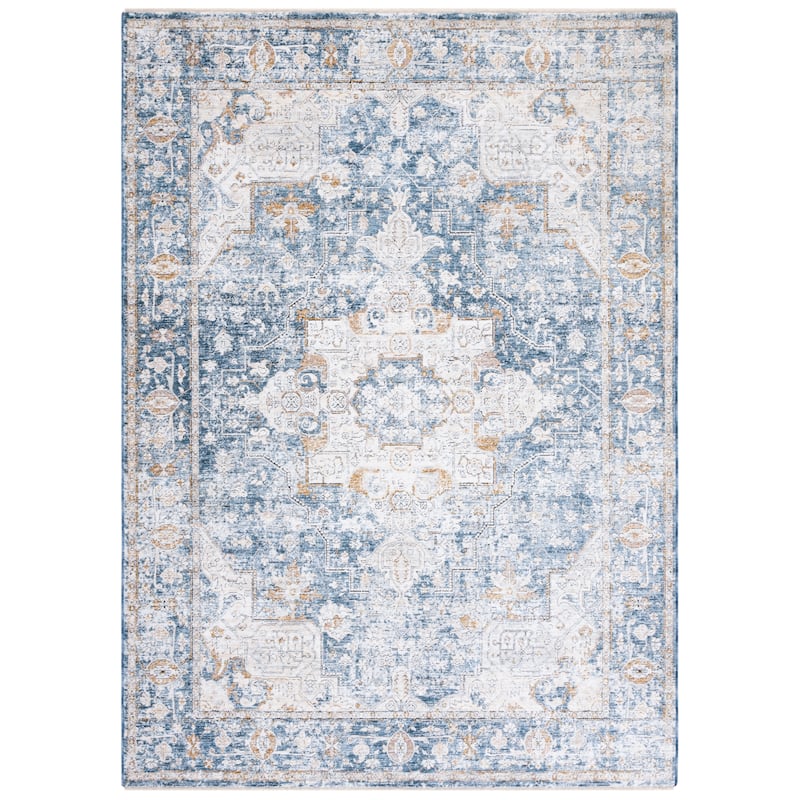 SAFAVIEH Moondust Elouise Vintage Oriental Rug - 6' Square - Ivory/Blue