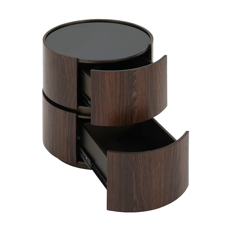 Christopher Knight Home - MDF Italian High-Grade Double-Layer Storage Oval Side Table,
