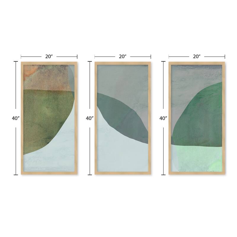 "Opal Canopy" Set of Three Framed Textured Wall Art - Multi-Color