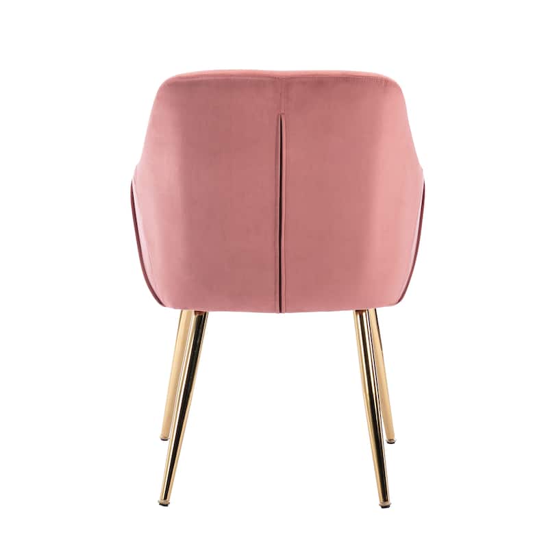 Porthos Home Avah Dining Chair Armchair, Velvet, Gold Chrome Legs