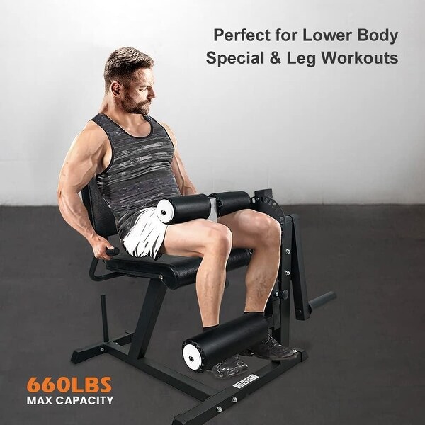 Adjustable Leg Extension and Curl Machine, 660LB - Bed Bath