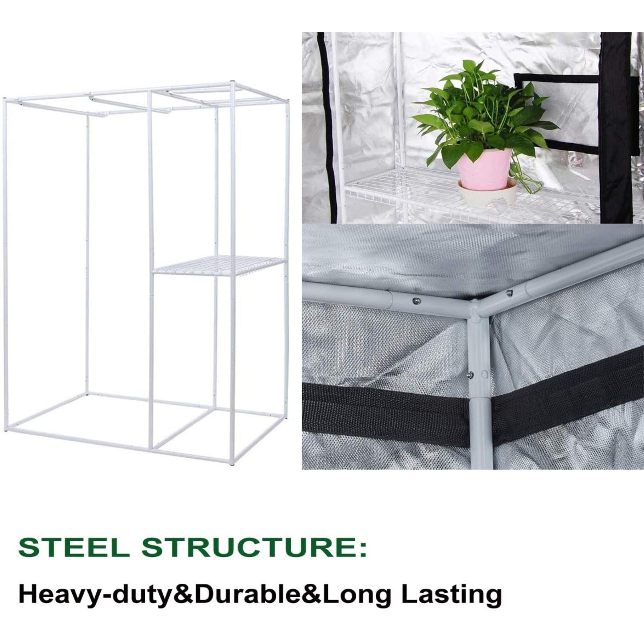 2 In 1 Indoor Grow Tent 108 X48 X80 600d High Reflective W 2 Tiered Overstock