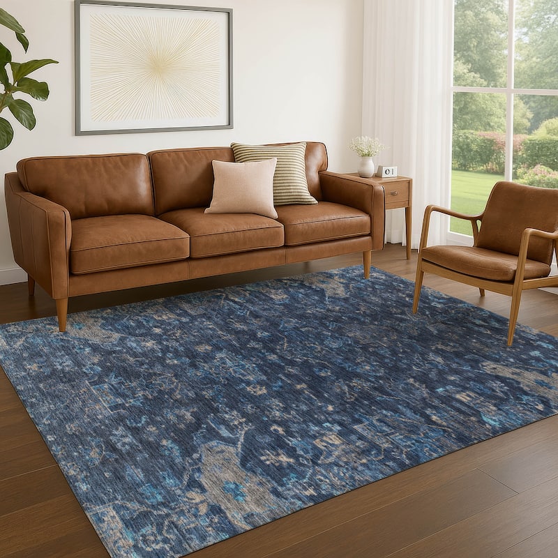 Machine Washable Indoor/ Outdoor Traditional Chelsea Chantille Rug