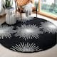 SAFAVIEH Handmade Soho Miyase Modern Burst New Zealand Wool Rug - 6' x 6' Round - Black/White