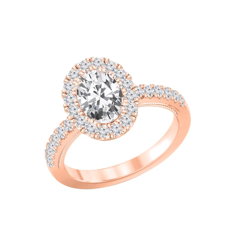 Auriya 14k Gold 1 1/2ctw Oval Halo Diamond Engagement Ring (H-I, I1-I2)